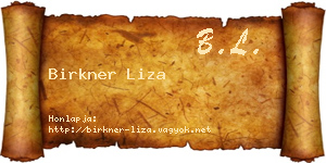 Birkner Liza névjegykártya